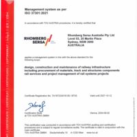 Rhomberg Sersa Australia Pty Ltd ISO-Certificate 37301