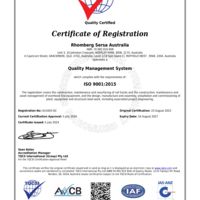 Rhomberg Sersa Australia Pty Ltd ISO-Certificate 9001