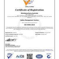 Rhomberg Sersa Australia Pty Ltd ISO-Certificate 45001