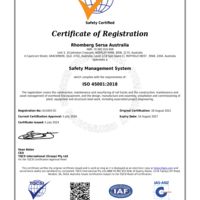 Rhomberg Sersa Australia Pty Ltd ISO-Certificate 45001