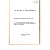 Rhomberg Sersa Australia Pty Ltd National Rail Safety Regulator Certificate Of Accreditation