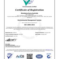 Rhomberg Sersa Australia Pty Ltd ISO-Certificate 14001